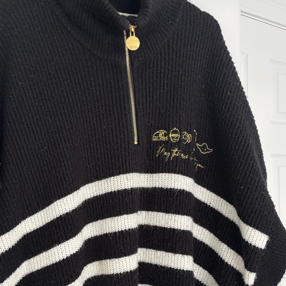 Stars Wars - Black and White Striped Women's Sweater